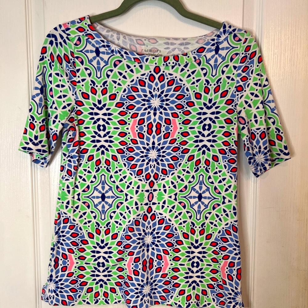 Talbots multicolor top size small